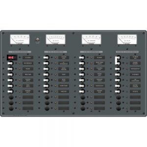 Blue Sea 8095 AC Main +8 Positions / DC Main +29 Positions Toggle Circuit Breaker Panel   (White Switches)