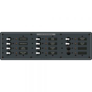 Blue Sea 8375 Panel DC 12 Position Horizontal BL