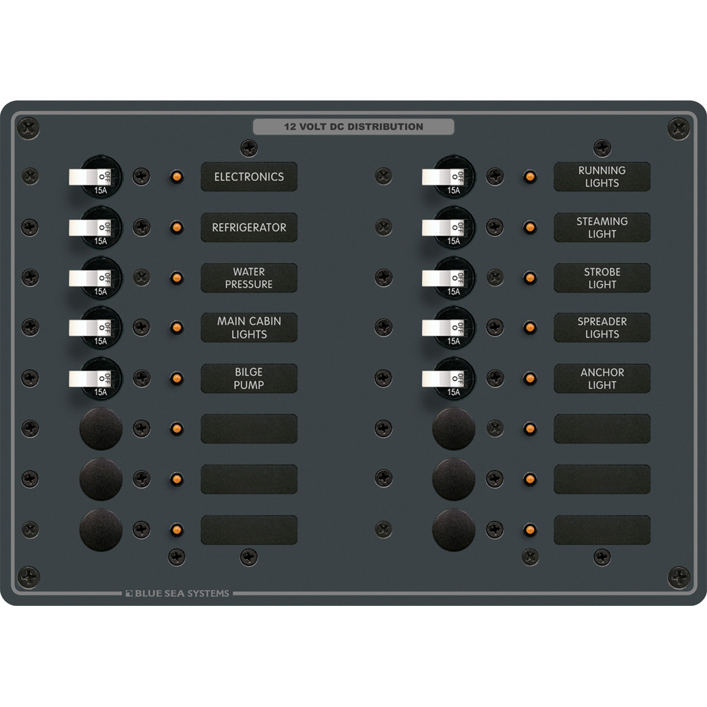 Blue Sea 8377 Panel DC 16 Position Blue Sea 8377 Panel DC 16 Position