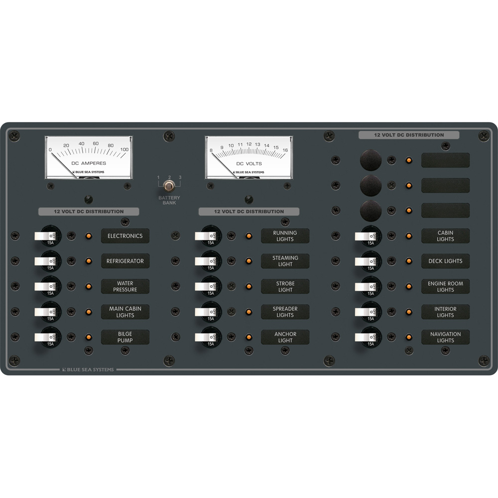Blue Sea 8378 DC 18 Position Panel - White Blue Sea 8378 DC 18 Position Panel - White
