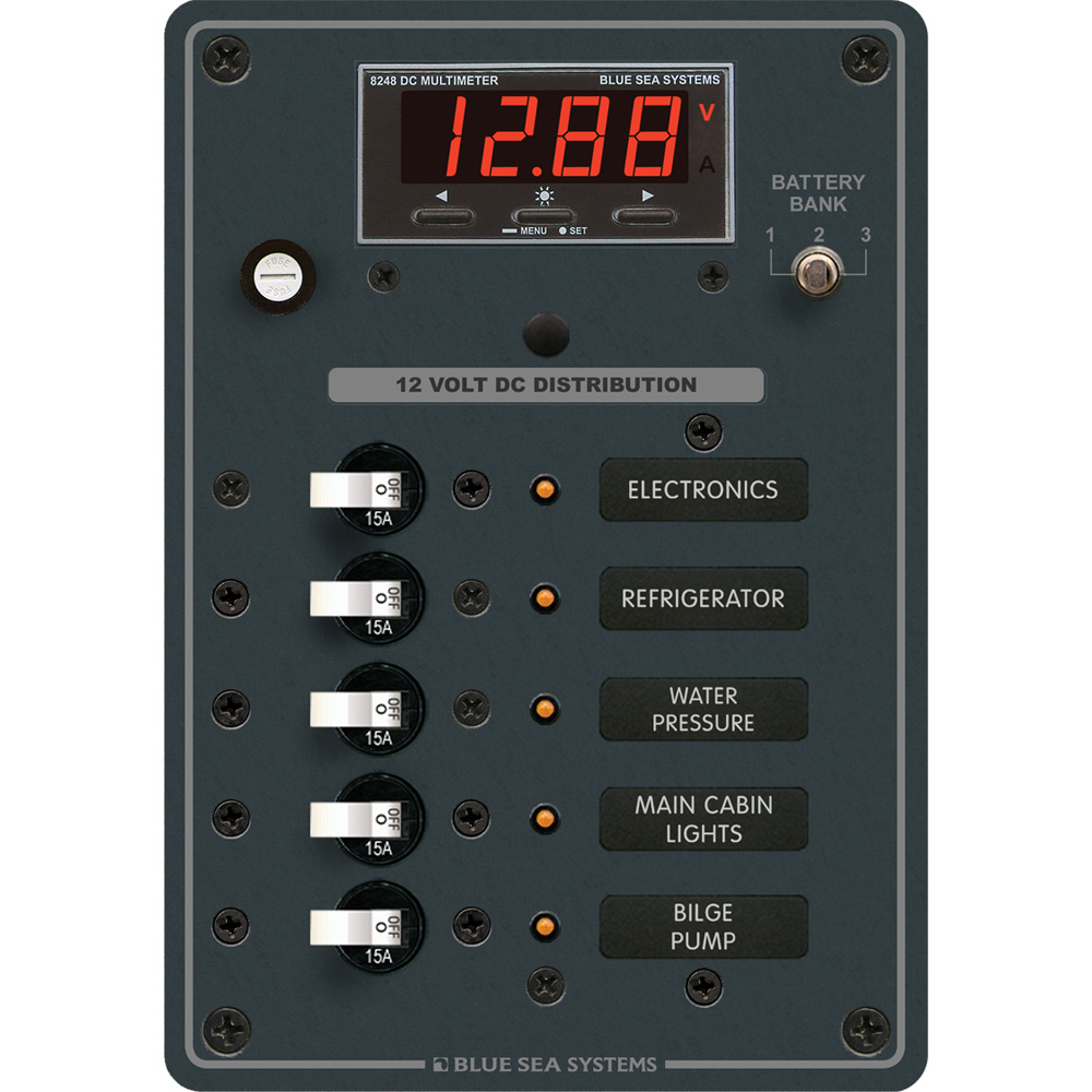 Blue Sea 8401 DC 5 Position w/Multi-Function Meter Blue Sea 8401 DC 5 Position w/Multi-Function Meter