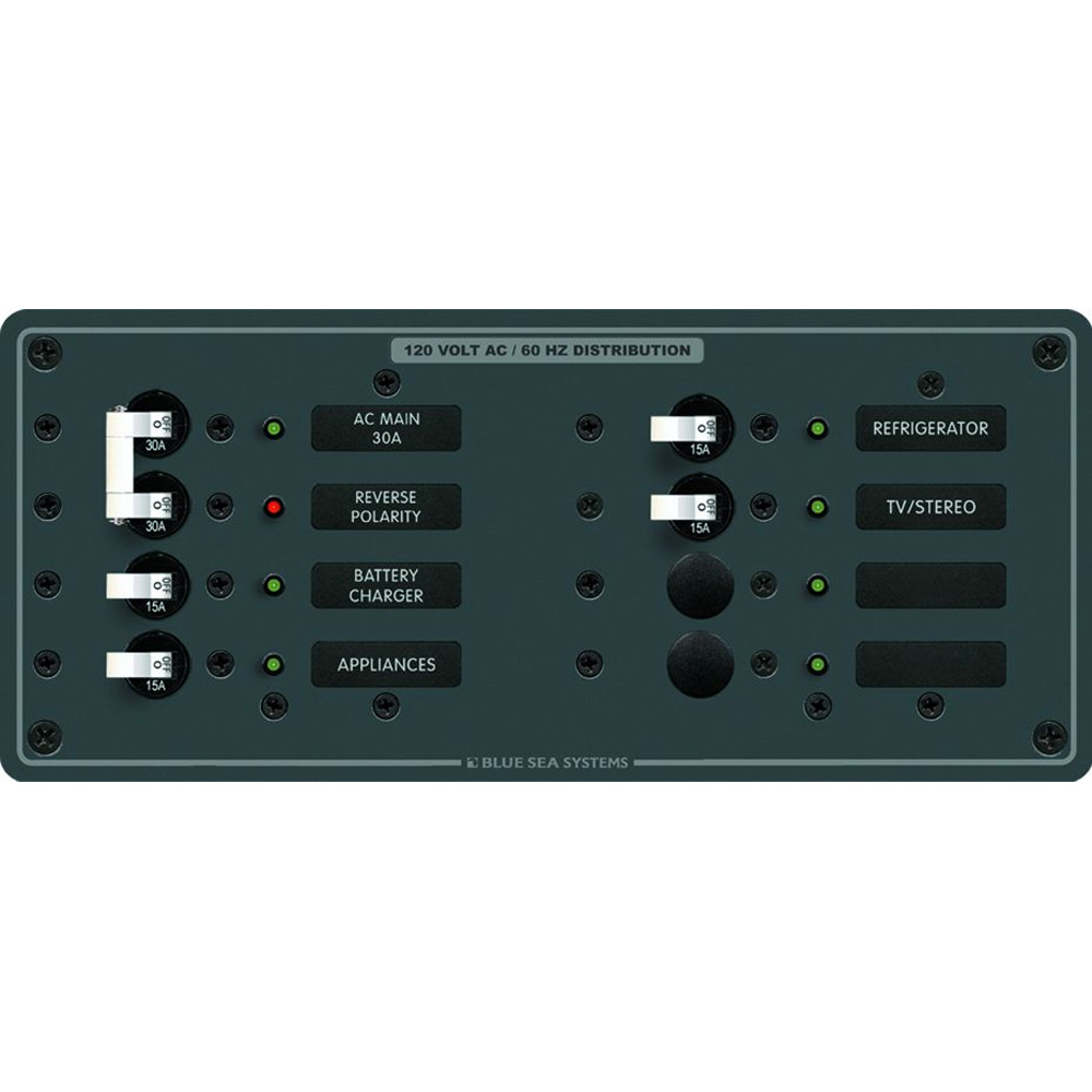 Blue Sea 8412 AC Main + 6 Positions - White Blue Sea 8412 AC Main + 6 Positions - White