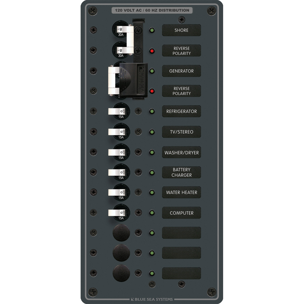 Blue Sea 8466 AC 2 Sources + 9 Positions Blue Sea 8466 AC 2 Sources + 9 Positions