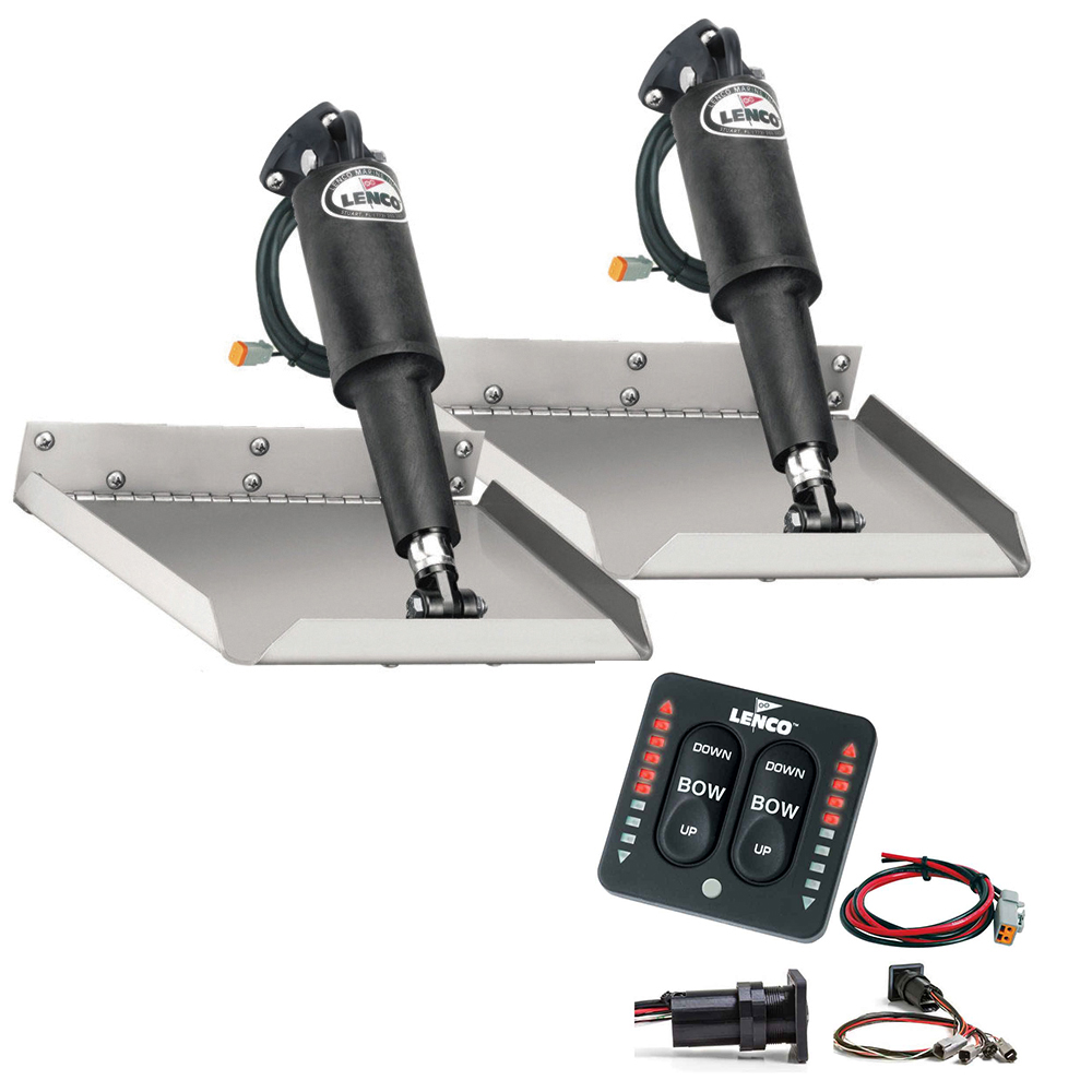 Lenco 12" x 18" Edgemount Trim Tab Kit w/LED Indicator Switch Kit 12V Lenco 12" x 18" Edgemount Trim Tab Kit w/LED Indicator Switch Kit 12V