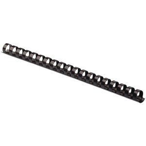 Fellowes 52325 3/8" Round-Back Black Plastic Combs