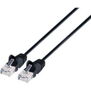 Intellinet Network Solutions 742115 Black CAT-6 UTP Slim Network Patch Cable with Snagless Boots (10 Feet)