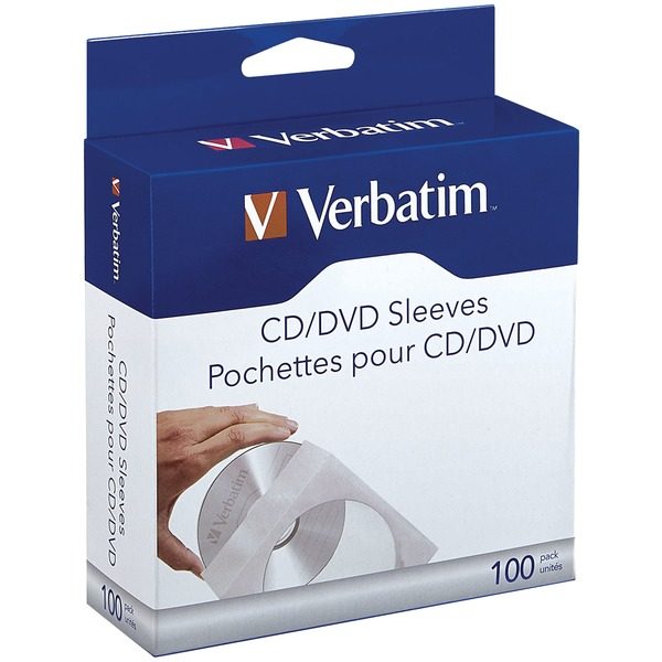 Verbatim 49976 CD/DVD Paper Sleeves with Clear Window