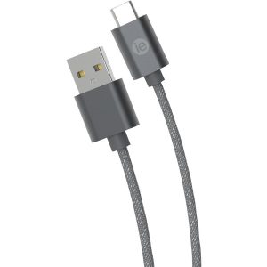 iEssentials IEN-BC10C-GRY Charge & Sync Braided USB-C to USB-A Cable