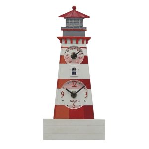 Taylor Precision Products 92927T4 12-Inch Lighthouse Clock with Thermometer