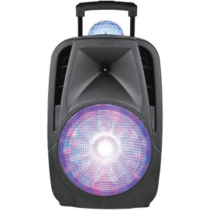 Supersonic IQ-6112DJBT-BK 12-Inch Light-Up Portable Bluetooth DJ Speaker with Disco Light