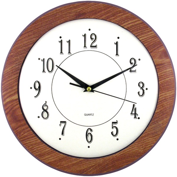 Timekeeper 6415 12" Wood Grain Round Wall Clock Timekeeper 6415 12" Wood Grain Round Wall Clock
