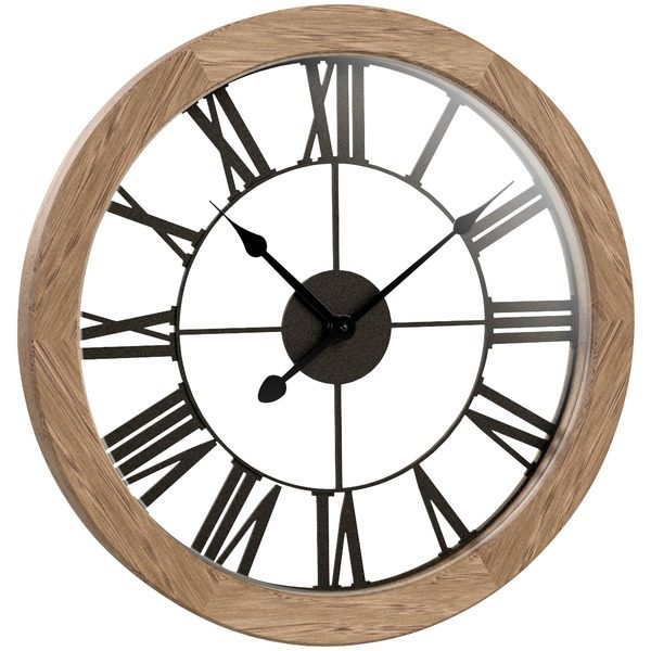 Westclox 38004 15" Round Wood Wall Clock