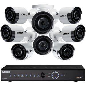 Lorex LNK72163T85B 16-Channel 4K 3TB NVR with Eight 5.0-Megapixel Color Night Vision Indoor/Outdoor Security Cameras