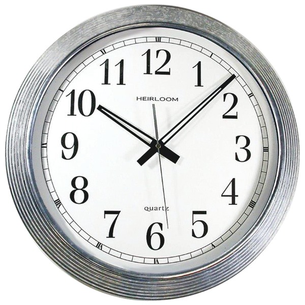 Timekeeper 401ZWA 16" Galvanized Metal Silver Wall Clock Timekeeper 401ZWA 16" Galvanized Metal Silver Wall Clock