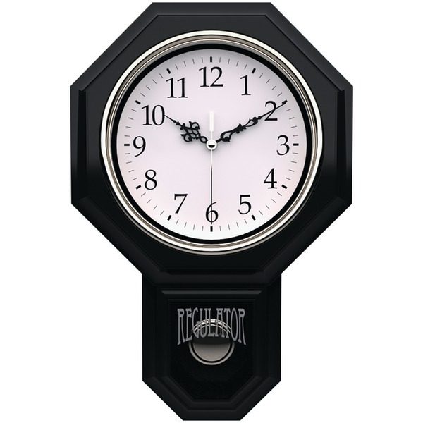 Timekeeper 180BWAC Essex 18.75" Modern Pendulum Wall Clock (Black)