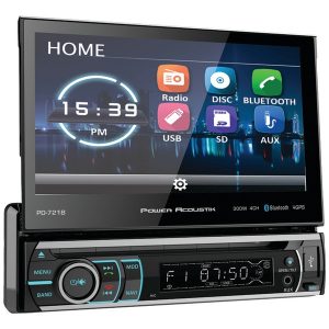 Power Acoustik PD-721B 7" Incite Single-DIN In-Dash Motorized LCD Touchscreen DVD Receiver with Detachable Face & Bluetooth