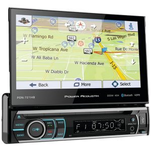 Power Acoustik PDN-721HB 7" Incite Single-DIN In-Dash GPS Navigation Motorized LCD Touchscreen DVD Receiver with Detachable Face & Bluetooth