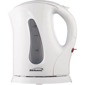 Brentwood Appliances KT-1610 BPA-Free 1-Liter Cordless Electric Kettle (White)