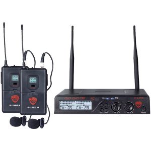 Nady U-2100 LT/O (BAND A/B) UHF Dual 100-Channel Wireless Lavalier Handheld Microphone System