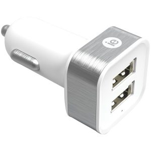 iEssentials IEN-PC22A-WT 2.4-Amp Dual USB Car Charger (White)