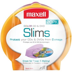 Maxell 190073 Slim CD/DVD Shell Cases