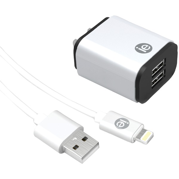 iEssentials IEN-ACL-22A 2.4-Amp Dual USB Wall Charge with Lightning to USB-A Cable iEssentials IEN-ACL-22A 2.4-Amp Dual USB Wall Charge with Lightning to USB-A Cable