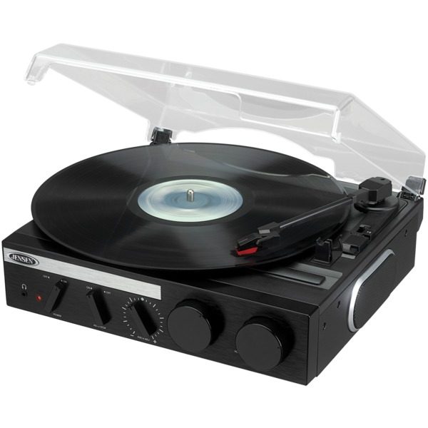 JENSEN JTA-230R 3-Speed Stereo Turntable with Built-in Speakers and Encoding to Computer