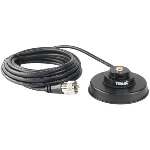 Tram 1235 3-1/4-Inch Black Zinc NMO Magnet Mount with RG58 Coaxial Cable and UHF PL-259 Connector