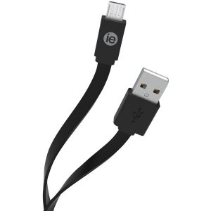 iEssentials IEN-FC4M-BK Charge and Sync Flat Micro USB to USB-A Cable