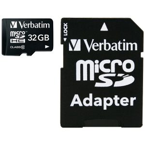 Verbatim 44083 microSDHC Card with Adapter (32GB; Class 10)