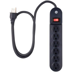 GE JASHEP56223 6-Outlet Heavy-Duty Grounded Power Strip with 3ft Cord
