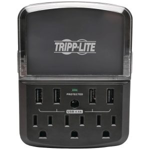 Tripp Lite SK34USBB Protect It! 3-Outlet Personal Charging Station with 4 USB Ports