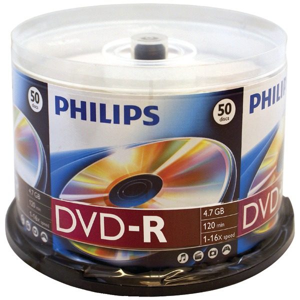 Philips DM4S6B50F/17 4.7GB 16x DVD-Rs (50-ct Cake Box Spindle)