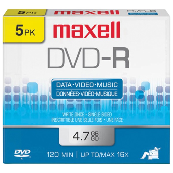 Maxell 638002 4.7GB 120-Minute DVD-Rs (5 pk) Maxell 638002 4.7GB 120-Minute DVD-Rs (5 pk)