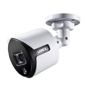 Lorex C881DA-E 4K Ultra HD Analog Active Deterrence Add-on Security Bullet Camera with Color Night Vision