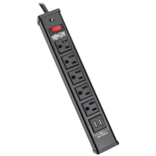 Tripp Lite TLM526USBB Protect It! 5-Outlet Surge Protector with 2 USB Ports Tripp Lite TLM526USBB Protect It! 5-Outlet Surge Protector with 2 USB Ports