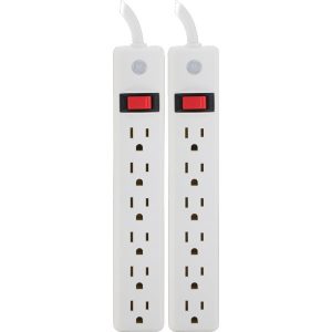 GE 14087 6-Outlet General-Purpose Power Strips with 2ft Cord