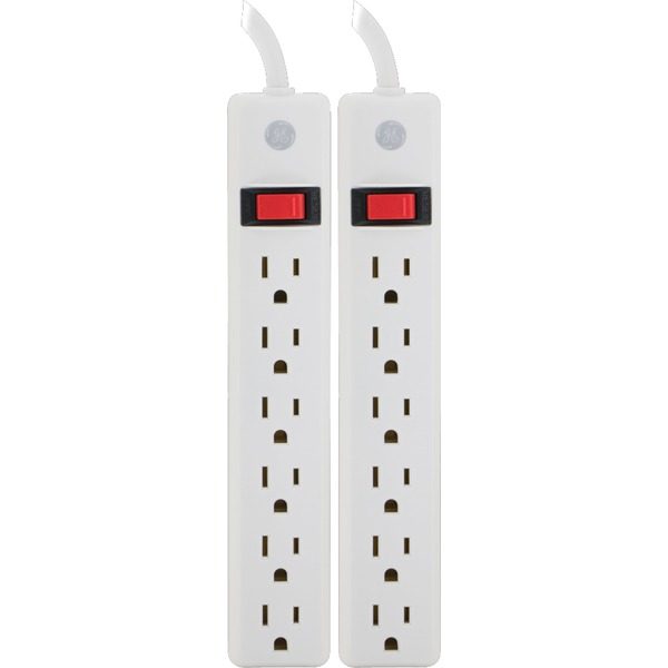 GE 14087 6-Outlet General-Purpose Power Strips with 2ft Cord