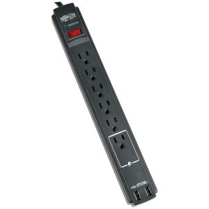 Tripp Lite TLP606USBB Protect It! 6-Outlet Surge Protector with 2 USB Ports