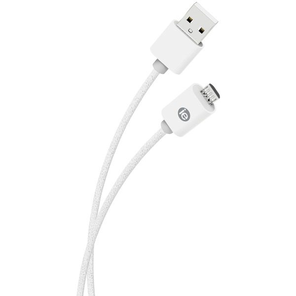 iEssentials IEN-BC6M-WT Charge & Sync Braided Micro USB to USB Cable