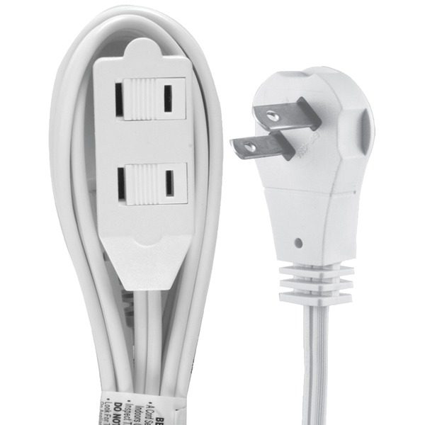GE 50360 2-Outlet Wall Hugger Extension Cord