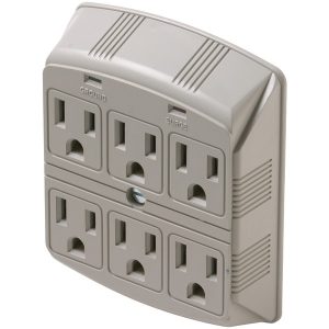 Steren 905-307 6-Outlet 270 Joules Plug-In Surge Protector