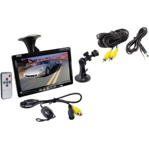Pyle PLCM7700 Car Backup System with 7-Inch Monitor and Bracket-Mount Backup Camera with Distance Scale Line