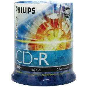 Philips CDR80D52N/650 700MB 80-Minute 52x CD-Rs (100-ct Cake Box Spindle)