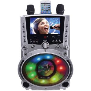 Karaoke USA GF758 DVD/CD+G/MP3+G Bluetooth Karaoke System with 7" TFT Color Screen & LED Sync Lights