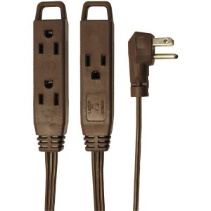 Axis 45504 3-Outlet Brown Wall-Hugger Indoor Grounded Extension Cord