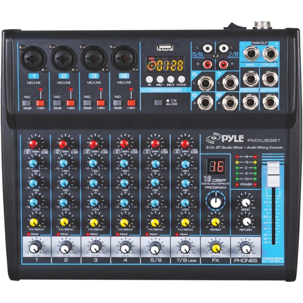 Pyle PMXU83BT Bluetooth Pro Audio DJ Sound Mixer (8 Channels) Pyle PMXU83BT Bluetooth Pro Audio DJ Sound Mixer (8 Channels)