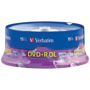 Verbatim 95484 8.5GB Dual-Layer DVD+Rs (15-ct Spindle)