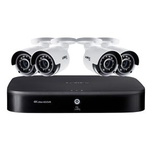 Lorex DK182-48CAE 4K Ultra HD 8-Channel Security System with 2 TB DVR and Four 4K Ultra HD Color Night Vision Bullet Cameras with Smart Home Voice Control