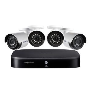 Lorex DP181-42NAE 1080p Full HD 8-Channel Security System with 1 TB DVR and 1080p Night Vision Bullet Cameras with Smart Home Voice Control (4 Cameras)